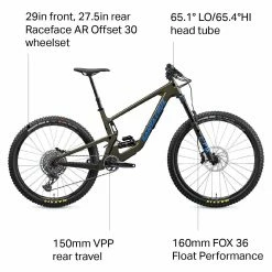 Santa Cruz Bicycles Bronson Carbon S Mountain Bike -Yeticycle Store GLOMOS D14